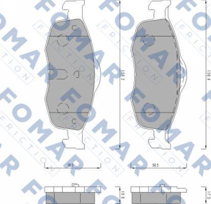 FOMAR Friction FO 491681 - Тормозные колодки, дисковые, комплект unicars.by