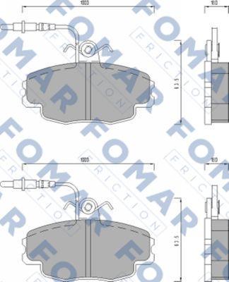 FOMAR Friction FO 498681 - Тормозные колодки, дисковые, комплект unicars.by