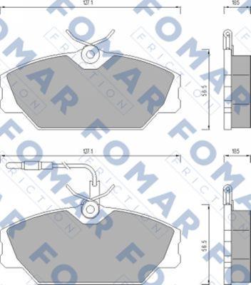 FOMAR Friction FO 492681 - Тормозные колодки, дисковые, комплект unicars.by