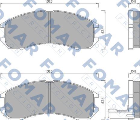 FOMAR Friction FO 445081 - Тормозные колодки, дисковые, комплект unicars.by