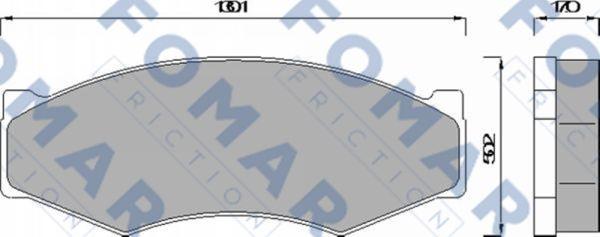 FOMAR Friction FO 441581 - Тормозные колодки, дисковые, комплект unicars.by