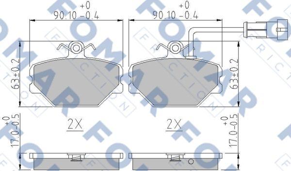 FOMAR Friction FO 448281 - Тормозные колодки, дисковые, комплект unicars.by