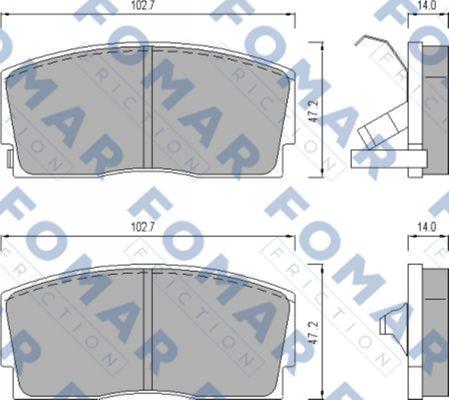 FOMAR Friction FO 447281 - Тормозные колодки, дисковые, комплект unicars.by