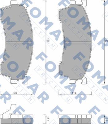 FOMAR Friction FO 459481 - Тормозные колодки, дисковые, комплект unicars.by