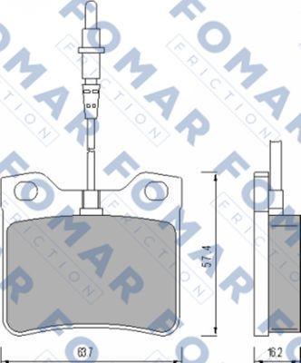 FOMAR Friction FO 454881 - Тормозные колодки, дисковые, комплект unicars.by