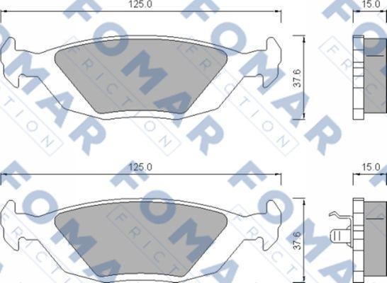 FOMAR Friction FO 451181 - Тормозные колодки, дисковые, комплект unicars.by