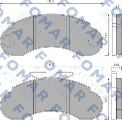 FOMAR Friction FO 458581 - Тормозные колодки, дисковые, комплект unicars.by