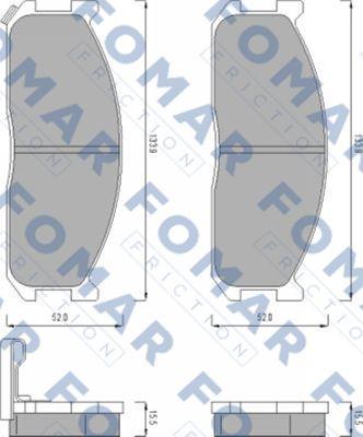 FOMAR Friction FO 462881 - Тормозные колодки, дисковые, комплект unicars.by