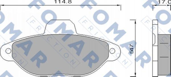 FOMAR Friction FO 482881 - Тормозные колодки, дисковые, комплект unicars.by