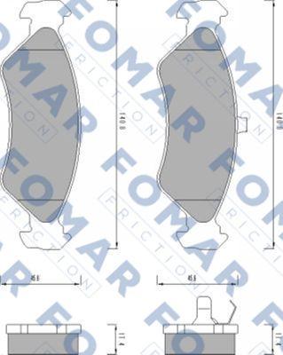 FOMAR Friction FO 487081 - Тормозные колодки, дисковые, комплект unicars.by