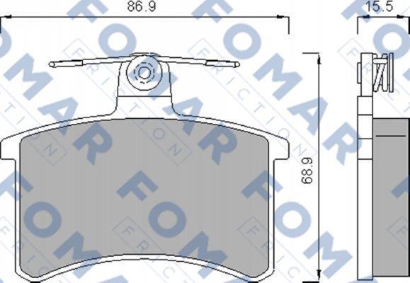 FOMAR Friction FO 436981 - Тормозные колодки, дисковые, комплект unicars.by