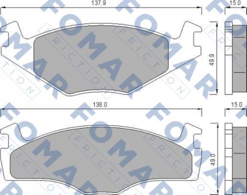 FOMAR Friction FO 436481 - Тормозные колодки, дисковые, комплект unicars.by