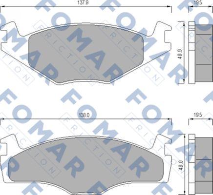 FOMAR Friction FO 436681 - Тормозные колодки, дисковые, комплект unicars.by