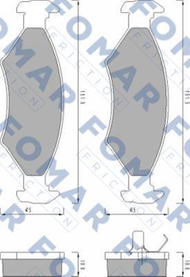 FOMAR Friction FO 430981 - Тормозные колодки, дисковые, комплект unicars.by