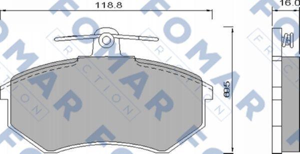 FOMAR Friction FO 433281 - Тормозные колодки, дисковые, комплект unicars.by