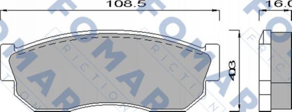 FOMAR Friction FO 432181 - Тормозные колодки, дисковые, комплект unicars.by