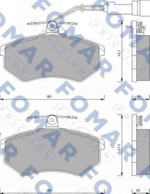 FOMAR Friction FO 432881 - Тормозные колодки, дисковые, комплект unicars.by