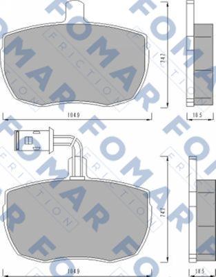 FOMAR Friction FO 437881 - Тормозные колодки, дисковые, комплект unicars.by