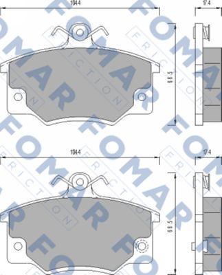 FOMAR Friction FO 437381 - Тормозные колодки, дисковые, комплект unicars.by