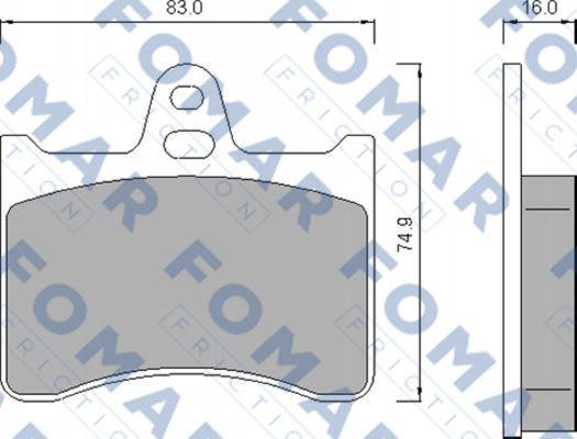 FOMAR Friction FO 424981 - Тормозные колодки, дисковые, комплект unicars.by