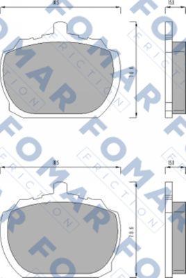 FOMAR Friction FO 423581 - Тормозные колодки, дисковые, комплект unicars.by