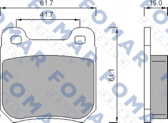 FOMAR Friction FO 478781 - Тормозные колодки, дисковые, комплект unicars.by