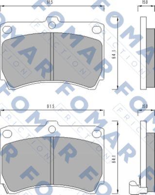 FOMAR Friction FO 477481 - Тормозные колодки, дисковые, комплект unicars.by