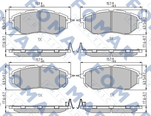 FOMAR Friction FO 699581 - Тормозные колодки, дисковые, комплект unicars.by