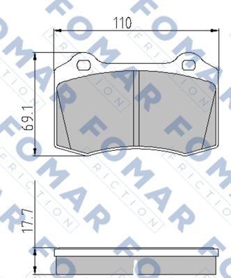 FOMAR Friction FO 699184 - Тормозные колодки, дисковые, комплект unicars.by