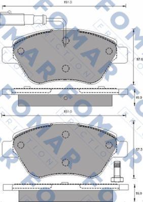 FOMAR Friction FO 694081 - Тормозные колодки, дисковые, комплект unicars.by