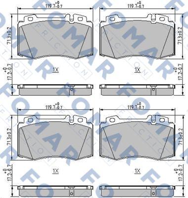 FOMAR Friction FO 694181 - Тормозные колодки, дисковые, комплект unicars.by