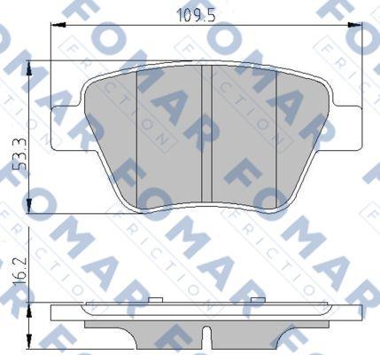 FOMAR Friction FO 691581 - Тормозные колодки, дисковые, комплект unicars.by