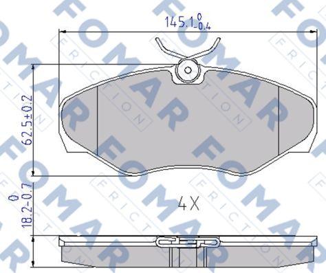 FOMAR Friction FO 692681 - Тормозные колодки, дисковые, комплект unicars.by