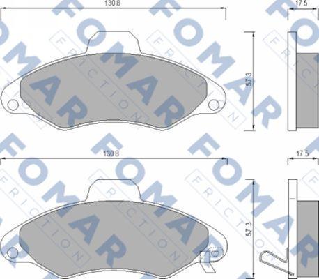 FOMAR Friction FO 666981 - Тормозные колодки, дисковые, комплект unicars.by