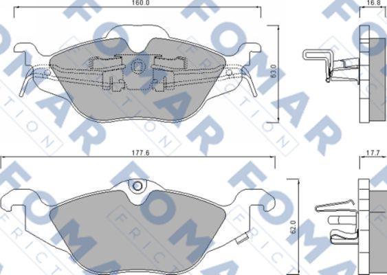 FOMAR Friction FO 666281 - Тормозные колодки, дисковые, комплект unicars.by