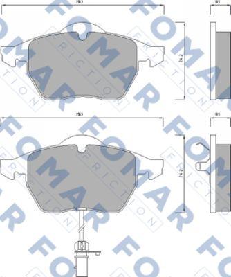 FOMAR Friction FO 668681 - Тормозные колодки, дисковые, комплект unicars.by