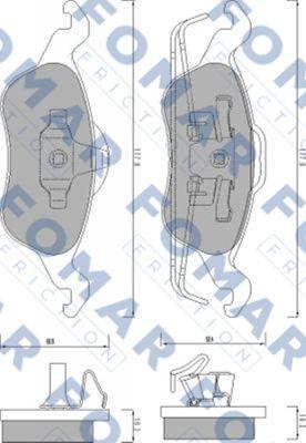 FOMAR Friction FO 668881 - Тормозные колодки, дисковые, комплект unicars.by