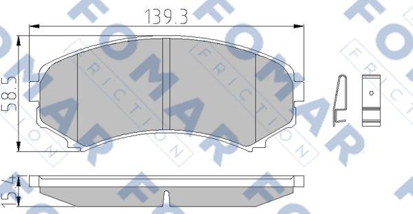 FOMAR Friction FO 663681 - Тормозные колодки, дисковые, комплект unicars.by