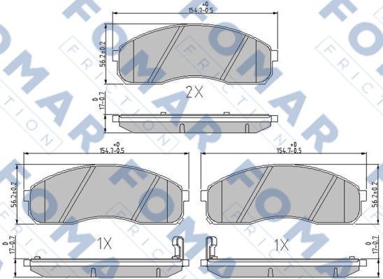 FOMAR Friction FO 685981 - Тормозные колодки, дисковые, комплект unicars.by