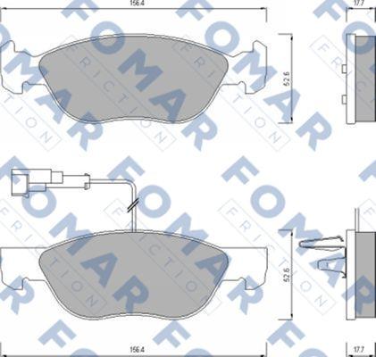 FOMAR Friction FO 635081 - Тормозные колодки, дисковые, комплект unicars.by