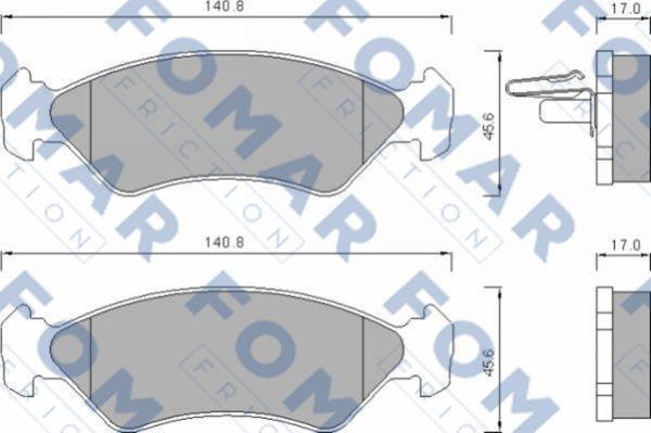 FOMAR Friction FO 633481 - Тормозные колодки, дисковые, комплект unicars.by