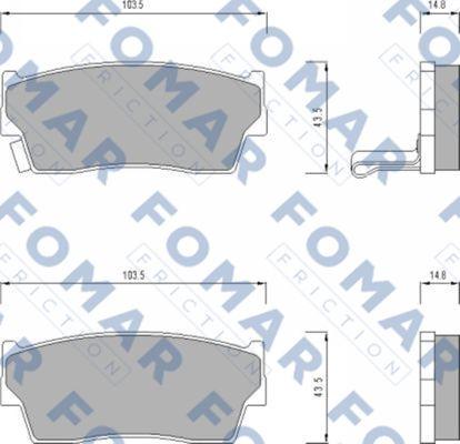 FOMAR Friction FO 623781 - Тормозные колодки, дисковые, комплект unicars.by