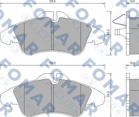 FOMAR Friction FO 627281 - Тормозные колодки, дисковые, комплект unicars.by