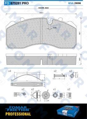 FOMAR Friction FO 675281 - Тормозные колодки, дисковые, комплект unicars.by