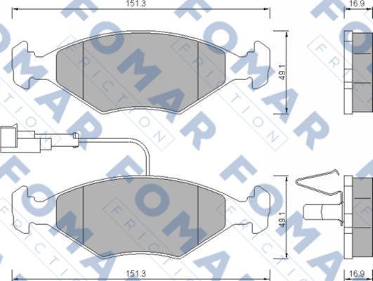 FOMAR Friction FO 673181 - Тормозные колодки, дисковые, комплект unicars.by