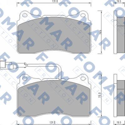 FOMAR Friction FO 672981 - Тормозные колодки, дисковые, комплект unicars.by