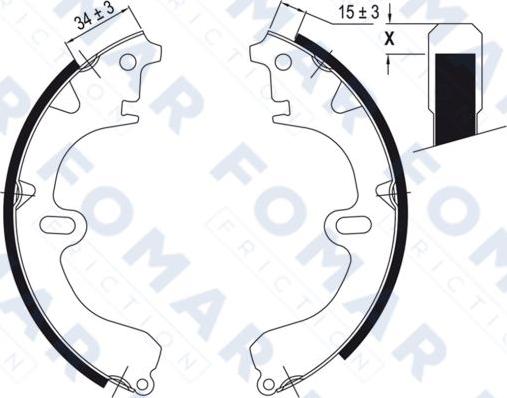 FOMAR Friction FO 0491 - Комплект тормозных колодок, барабанные unicars.by