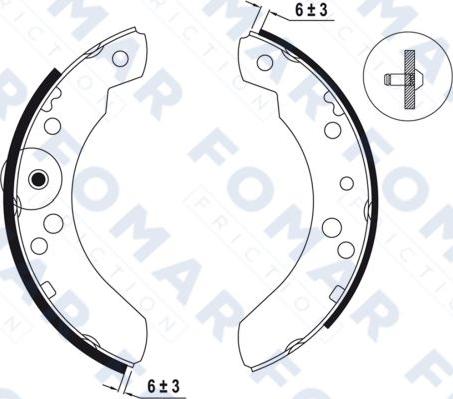 FOMAR Friction FO 0461 - Комплект тормозных колодок, барабанные unicars.by