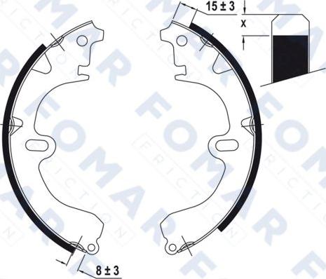 FOMAR Friction FO 0406 - Комплект тормозных колодок, барабанные unicars.by