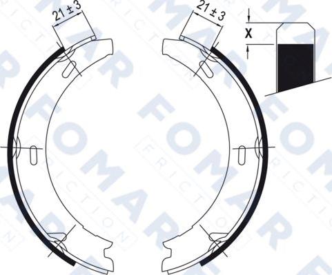 FOMAR Friction FO 0416 - Комплект тормозных колодок, барабанные unicars.by